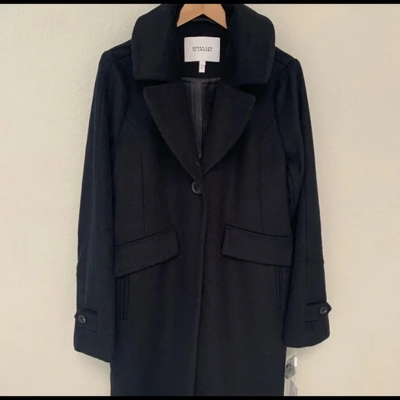 Derek Lam 10 Crosby Wool Trench Coat Faux Fur size medium designer NWT - Picture 7 of 8